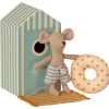 Gifts Maileg Little Treats | Beach Mice | Little Brother In Beach Hut