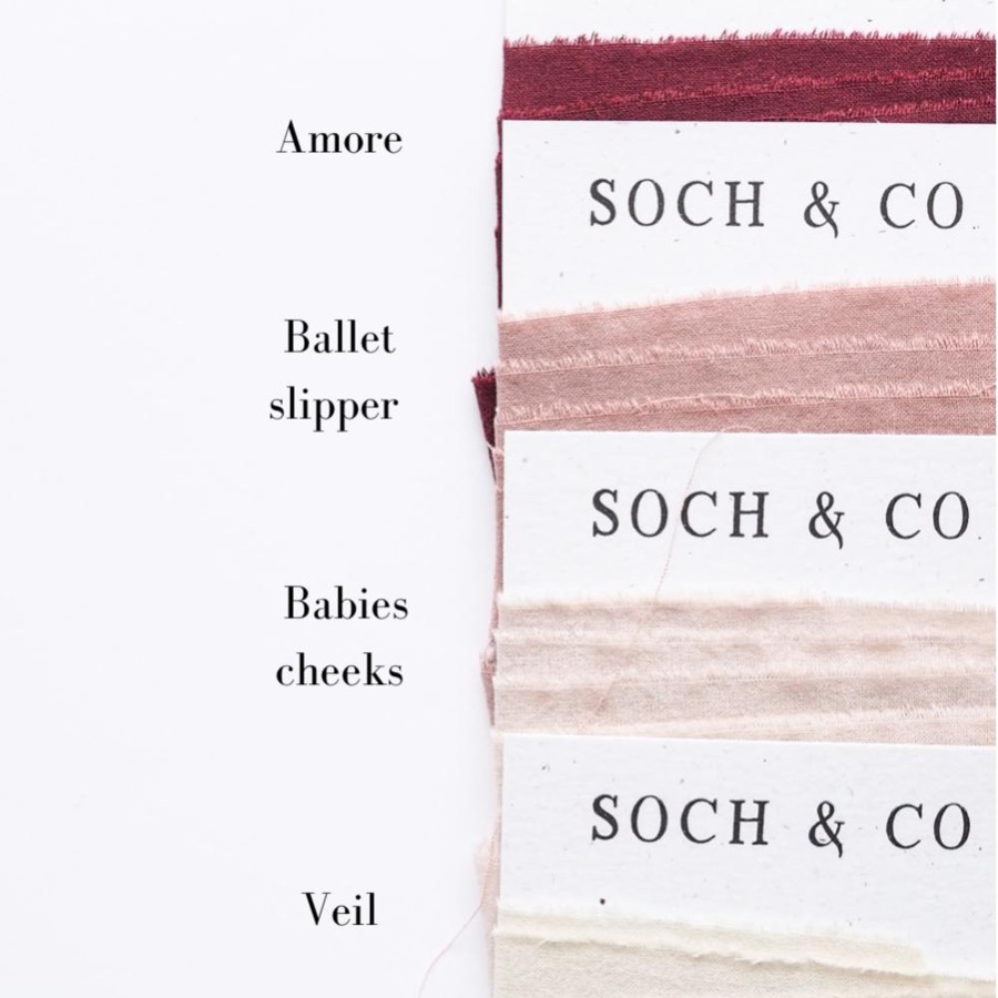 Gifts Soch & Co Gift Wrapping & Accessories | Hand Frayed Ribbon | Ballet Slipper