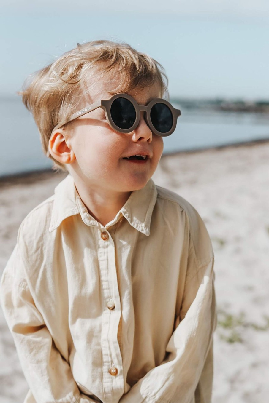 Gifts Grech & Co. Summer Shop | Grech & Co. Sustainable Kids Sunglasses With Matte Finish | Stone