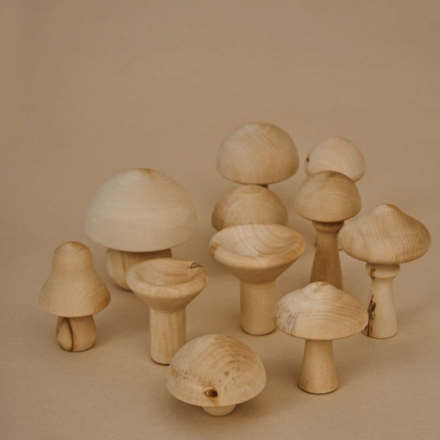 Play & Learn Raduga Grez Pretend Play | Wooden Mushrooms Set - Natural