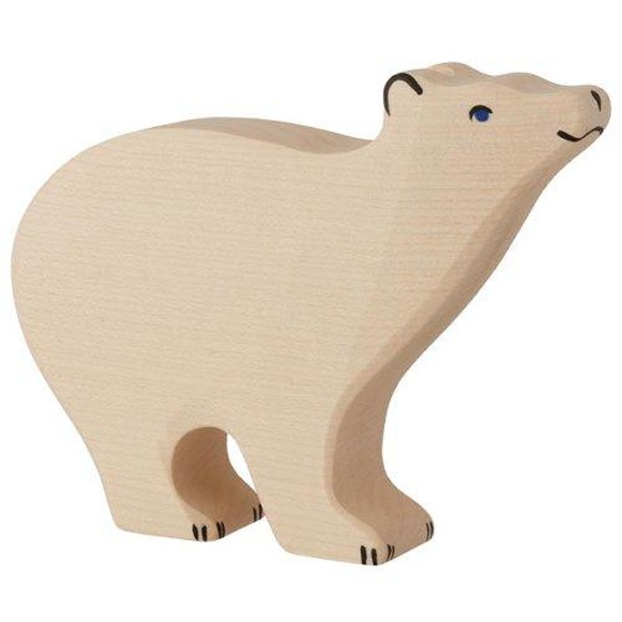 Play & Learn Holztiger Wooden Toys | Polar Bear Wooden Figure