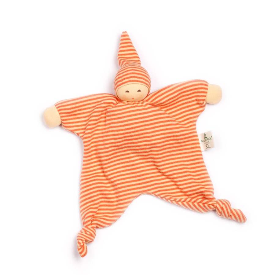 Play & Learn Nanchen Dolls & Accessories | Organic Cotton/Wool Doll Comforter | Orange Sun