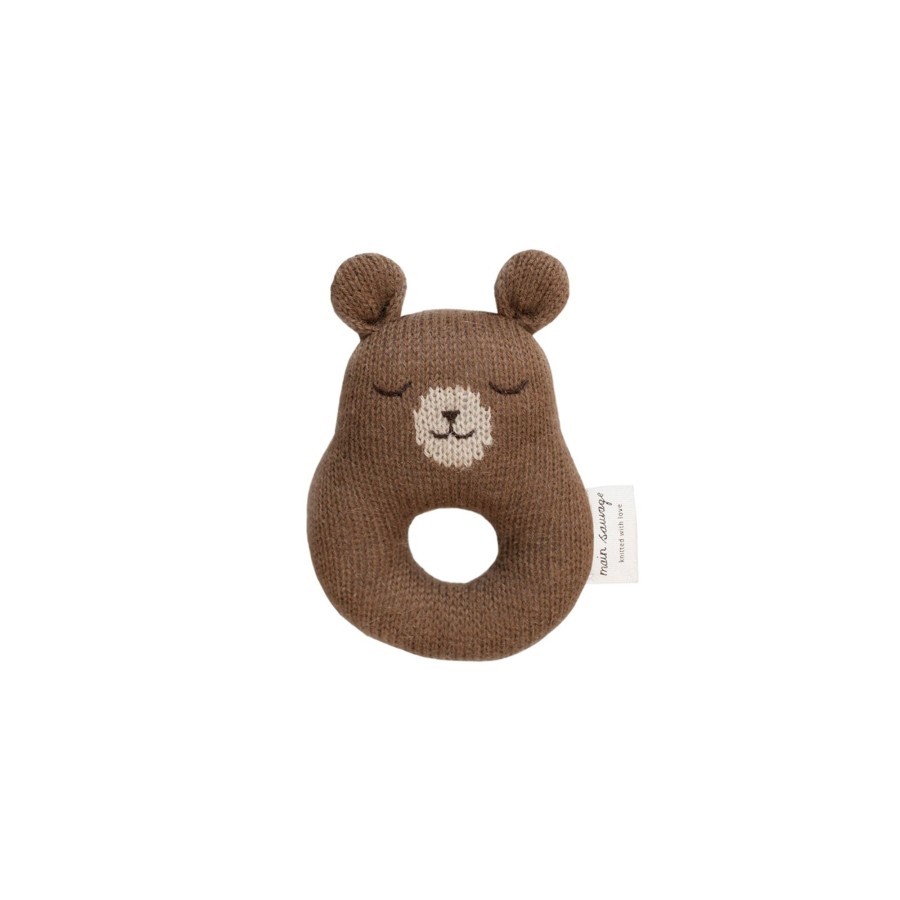 Gifts Main Sauvage Little Treats | Teddy Rattle By Main Sauvage