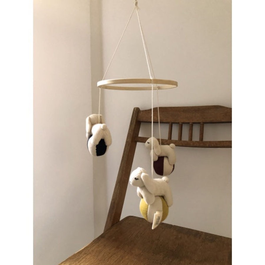 @Home Konges Slojd Mobiles & Wall Hangings | Organic Cotton Rabbits Mobile