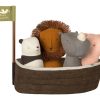 Gifts Maileg Gifts For Newborns | Noah'S Ark With 4 Mini Animals Rattles