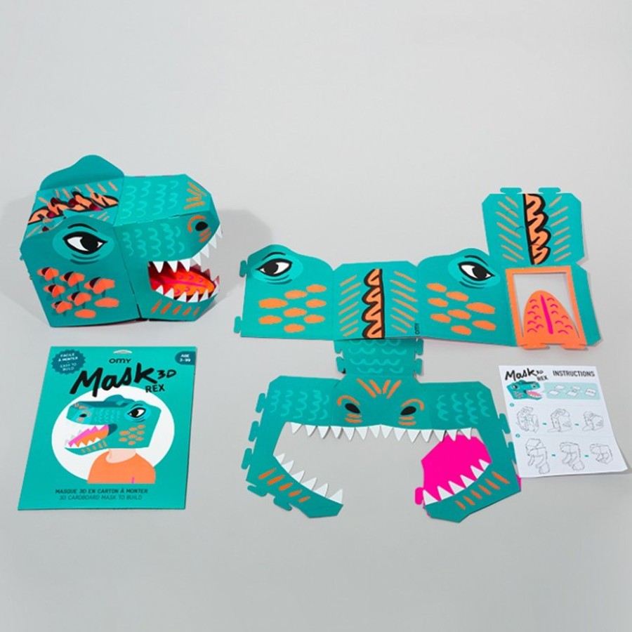 Play & Learn OMY Colouring | Omy Rex 3D Cardboard Mask