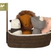 Gifts Maileg Little Treats | Noah'S Ark With 4 Mini Animals Rattles