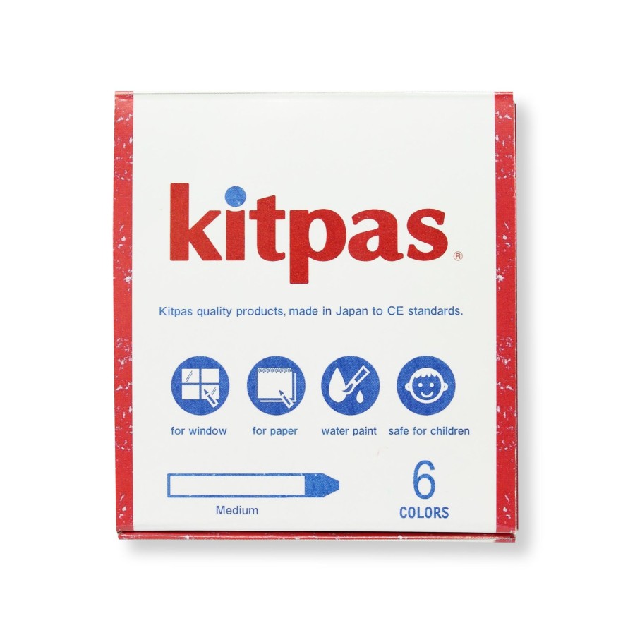 Play & Learn Kitpas Chalk & Crayons | Medium Crayons By Kitpas (6 Colours)