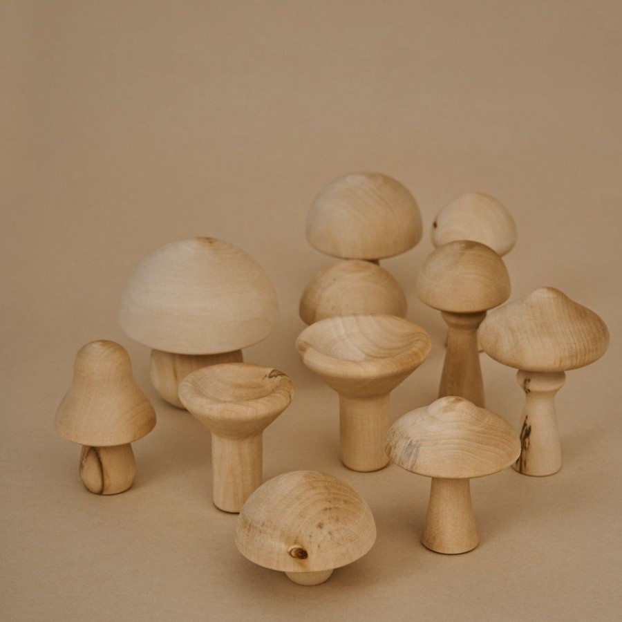 Play & Learn Raduga Grez Wooden Toys | Wooden Mushrooms Set - Natural