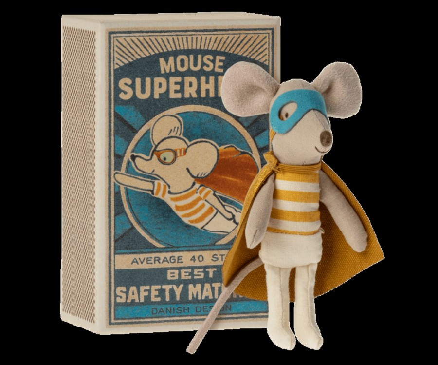 Gifts Maileg Little Treats | Super Hero Little Brother Mouse In Matchbox