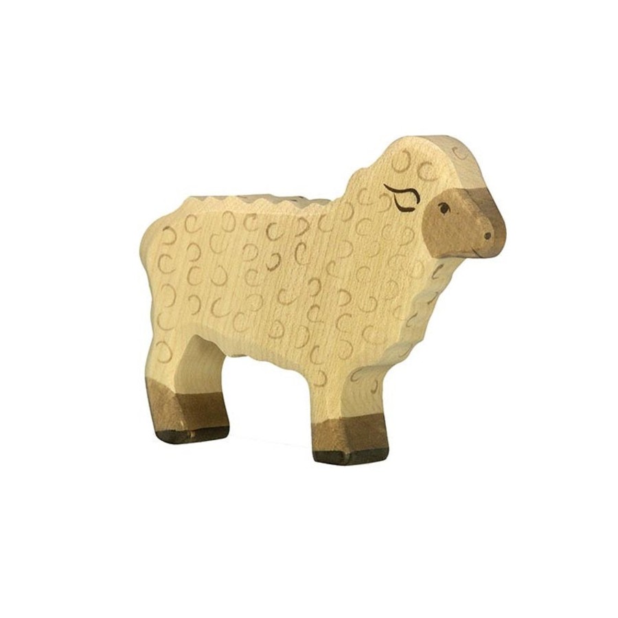 Play & Learn Holztiger Wooden Toys | Standing Sheep Wooden Figure