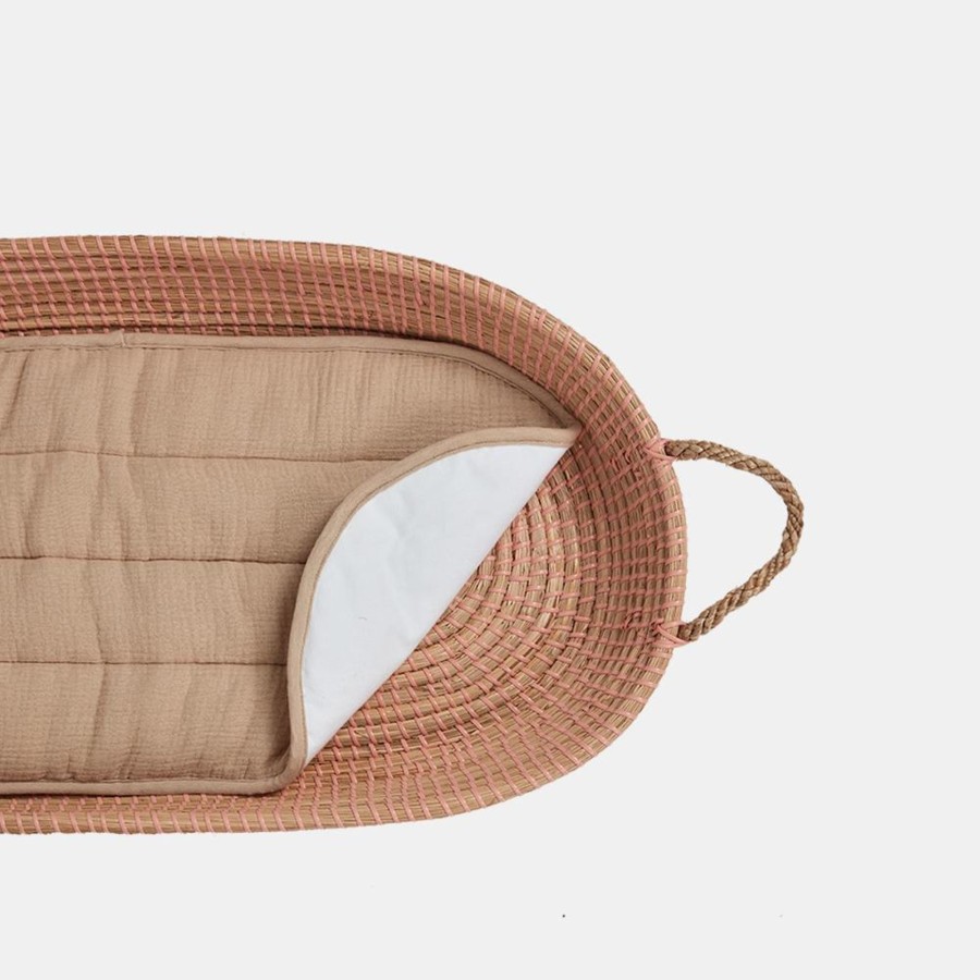 @Home Olli Ella Baskets & Suitcases | Olli Ella Changing Basket Luxe Organic Cotton Liner | Dune