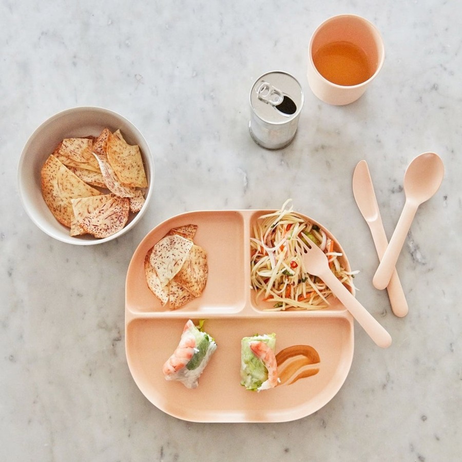 @Home Ekobo Plates, Bowls & Cups | Bambino Divided Tray - Blush By Ekobo