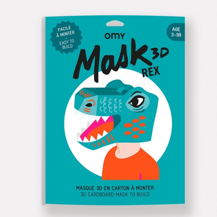 Play & Learn OMY Costume & Dress Up | Omy Rex 3D Cardboard Mask