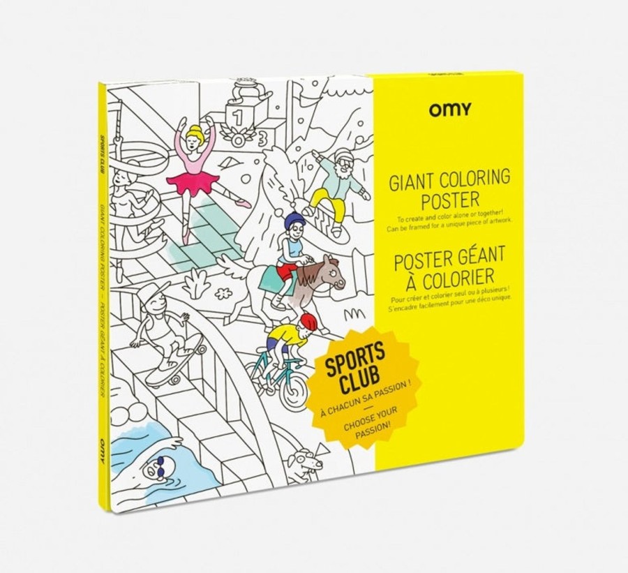 Play & Learn OMY Colouring | Giant Colouring Poster - Sport Club By Omy