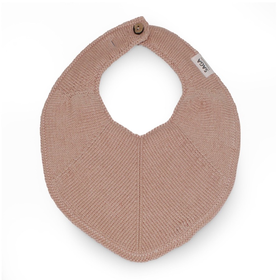 @Home SAGA Copenhagen Valentines | Organic Cotton Knitted Bib | Old Rose