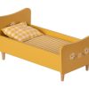 Play & Learn Maileg Pretend Play | Yellow Wooden Bed, Mini