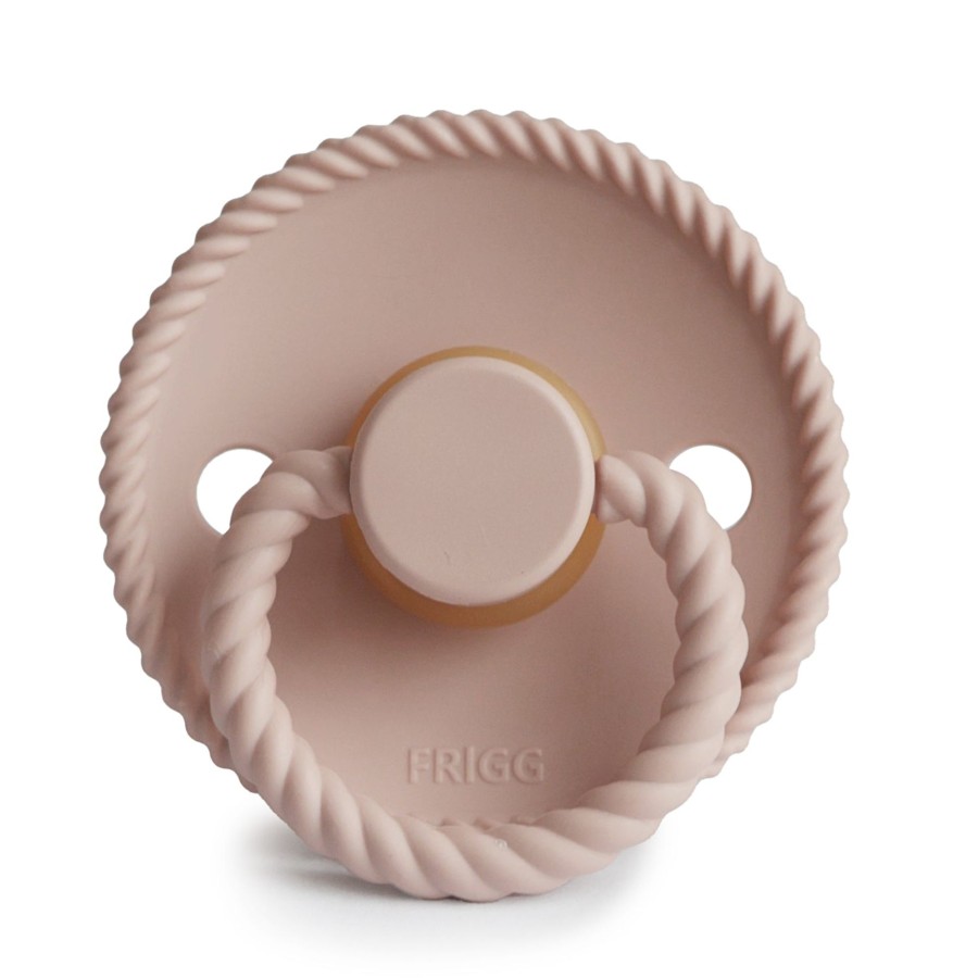 Gifts FRIGG Gifts For Newborns | Frigg Rope Natural Rubber Pacifier Size 1 | 0-6 Months | 1Pc - Blush