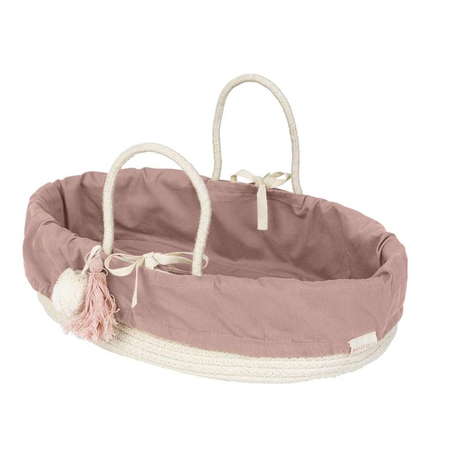 Play & Learn Fabelab Dolls & Accessories | Organic Doll Basket With Cover | Mauve