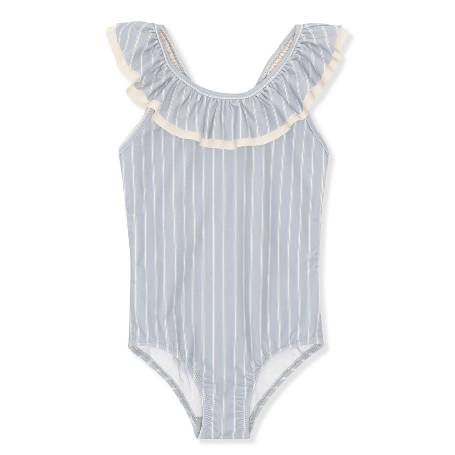 Gifts Konges Slojd Summer Shop | Moule Frill Swimsuit With Upv 50+ | Sailor Stripe