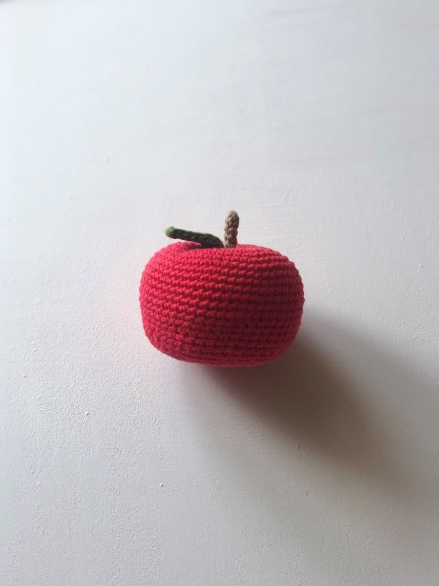 Baby TadaaamBrand Rattles & Pram Toys | Crochet Fruit Rattle | Apple