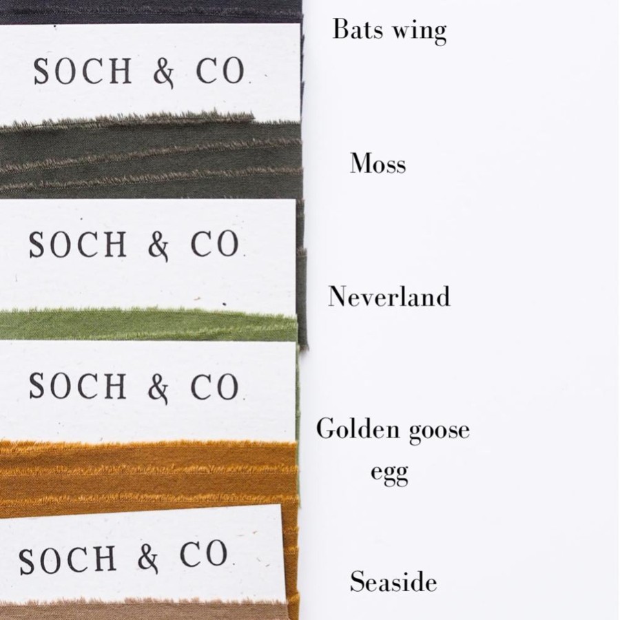 Gifts Soch & Co Gift Wrapping & Accessories | Hand Frayed Ribbon | Moss