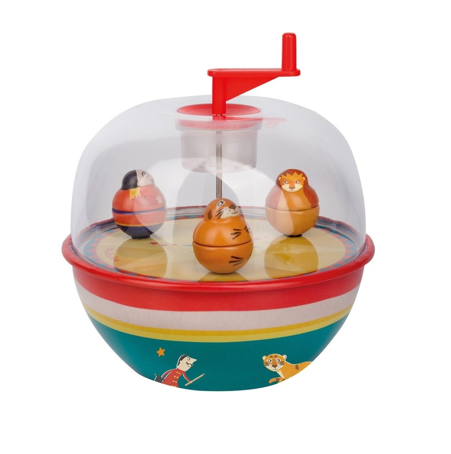 Play & Learn Moulin Roty Musical Toys | Wind Up Circus Musical Globe (Large)