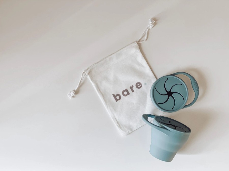 Baby Bare. Baby Mealtime | Dusty Blue Silicone Snackie Cup