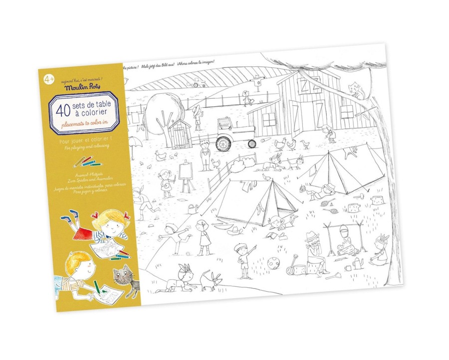 Play & Learn Moulin Roty Colouring | 40 Placemats To Colour In