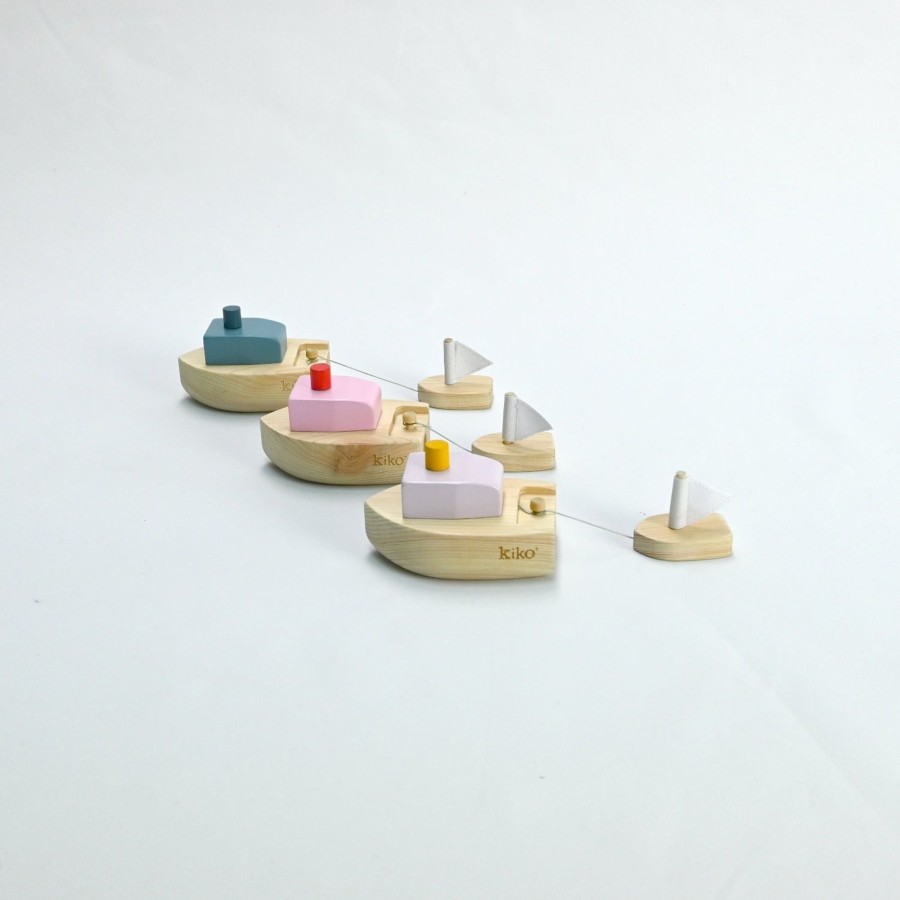 Play & Learn kiko & gg Wooden Toys | Kiko & Gg Ofune Hinoki Boat | Pink