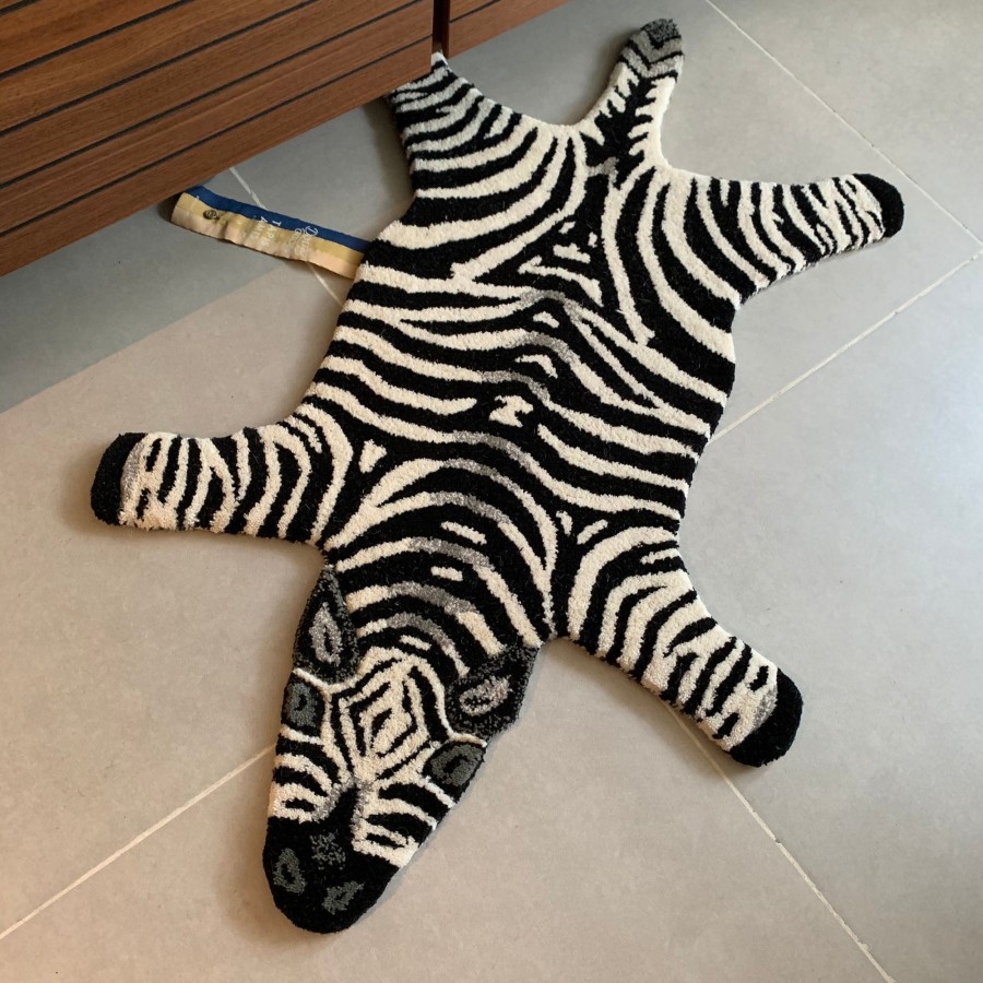 @Home Doing Goods Cushions & Rugs | Chubby Zebra Wool Rug Small