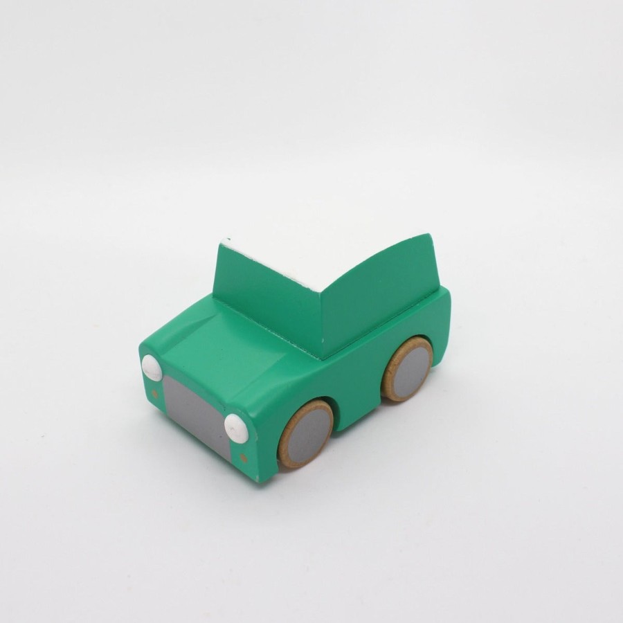 Play & Learn kiko & gg Wooden Toys | Kiko & Gg Kuruma Classic Wooden Wind Up Car | Green