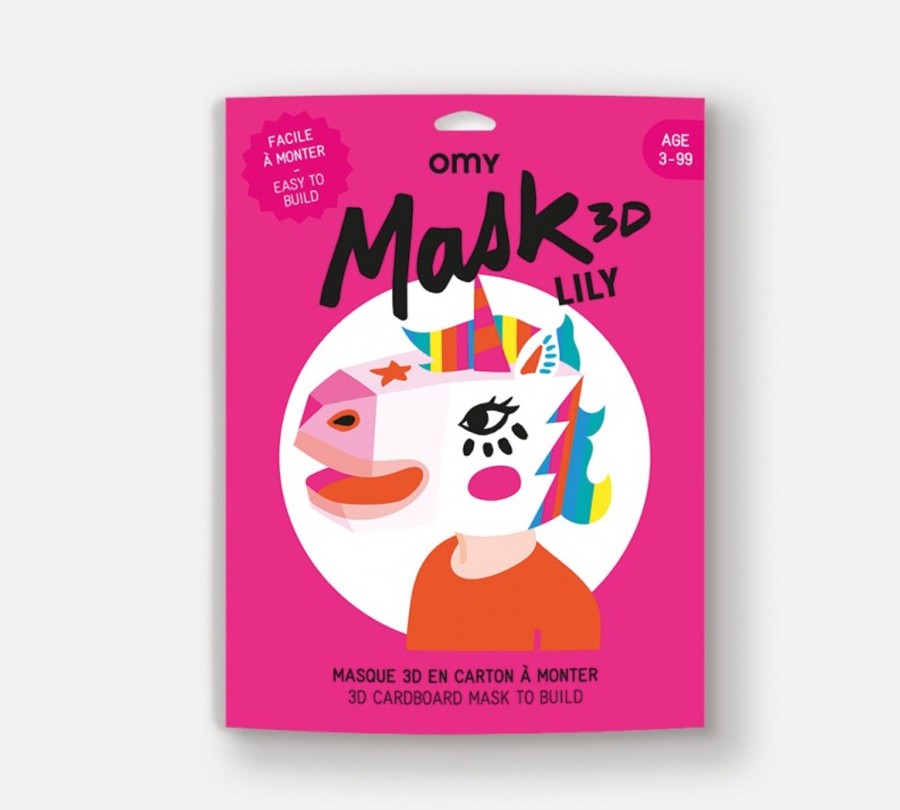 Play & Learn OMY Colouring | Omy Unicorn 3D Cardboard Mask