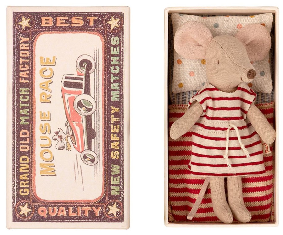 Gifts Maileg Little Treats | Maileg Big Sister Mouse In Matchbox