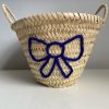 @Home edit58 Baskets & Suitcases | Embroidered 'Bow' Mini Basket | Navy