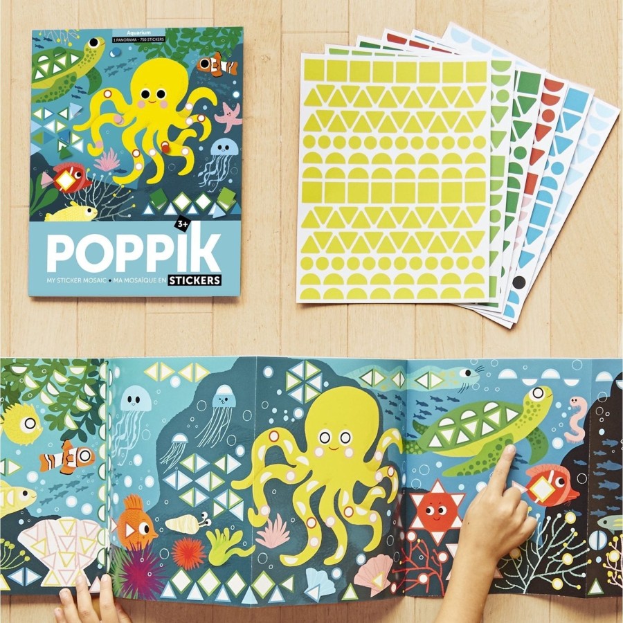 Play & Learn Poppik Stamps & Stickers | Activity Sticker Set - Aquarium With 750 Repositionable Stickers By Poppik