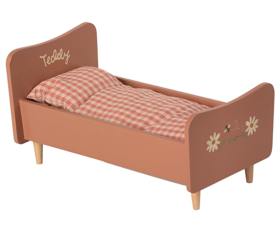 Gifts Maileg Little Treats | Rose Wooden Bed, Teddy Mum