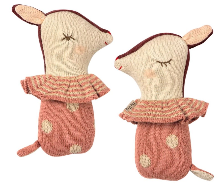 Baby Maileg Soft Toys | Bambi Rattle - Rose