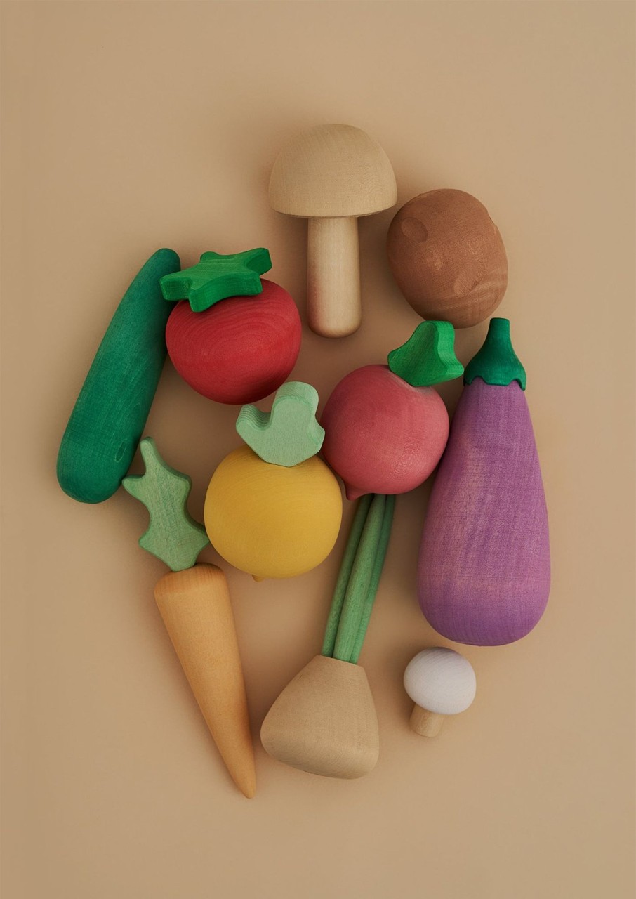 Play & Learn Raduga Grez Wooden Toys | Wooden Vegetables Set Vol. 1