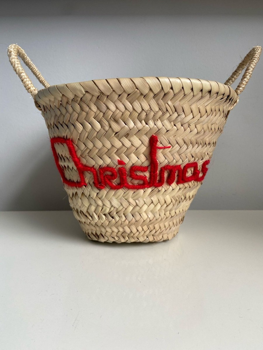 @Home edit58 Baskets & Suitcases | Embroidered 'Christmas' Mini Basket