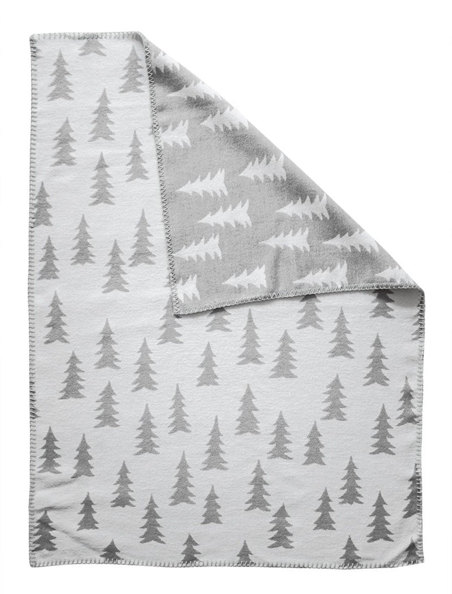 Baby Fine Little Day Blankets & Swaddles | Fine Little Day Gran Woven Child Blanket | Grey/White With White Trim