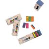 Play & Learn Moulin Roty Chalk & Crayons | Box Of 6 Multi Coloured Crayon Blocks