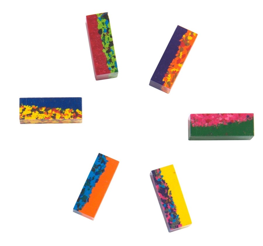 Play & Learn Moulin Roty Chalk & Crayons | Box Of 6 Multi Coloured Crayon Blocks