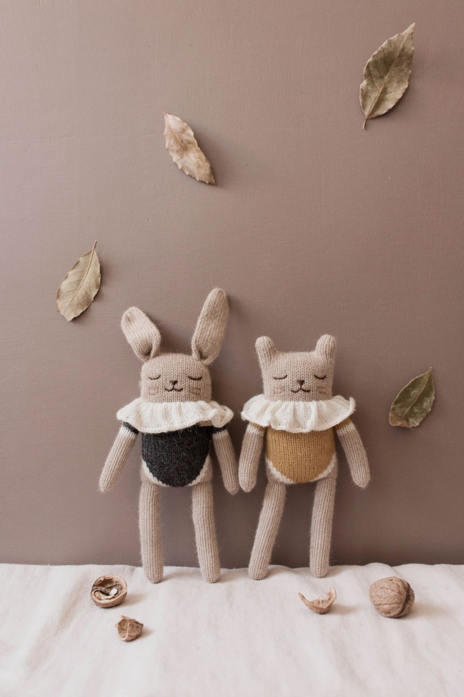 Baby Main Sauvage Soft Toys | Bunny Knitted Soft Toy In Black Bodysuit