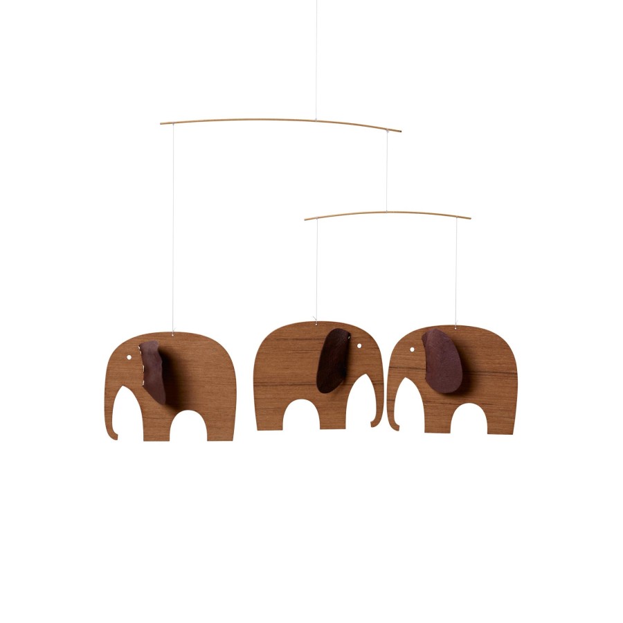 @Home Flensted Mobiles Mobiles & Wall Hangings | Baby Elephants 3, Mini Wood Mobile