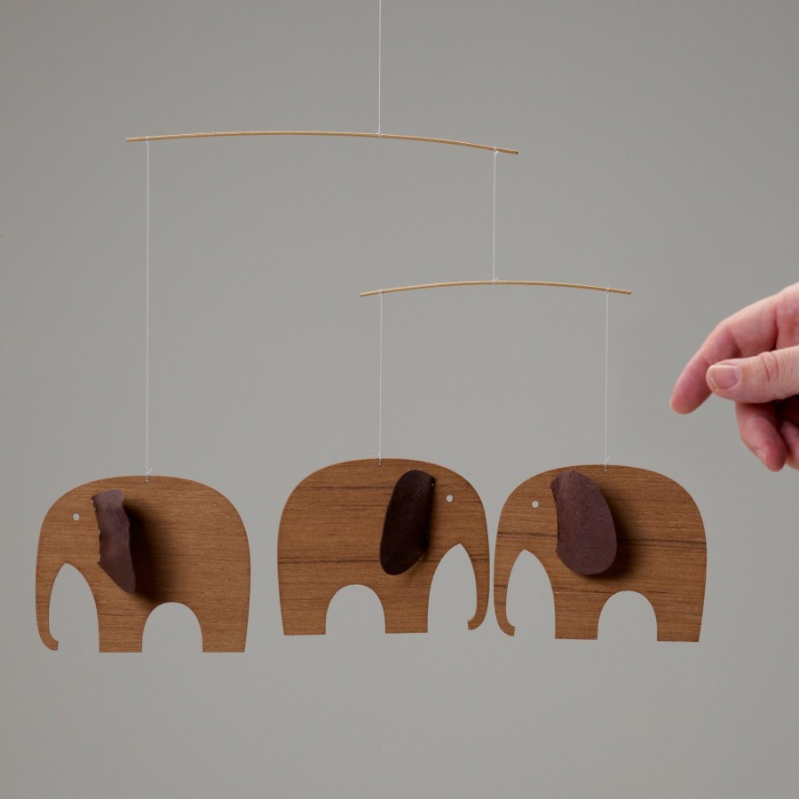 @Home Flensted Mobiles Mobiles & Wall Hangings | Baby Elephants 3, Mini Wood Mobile