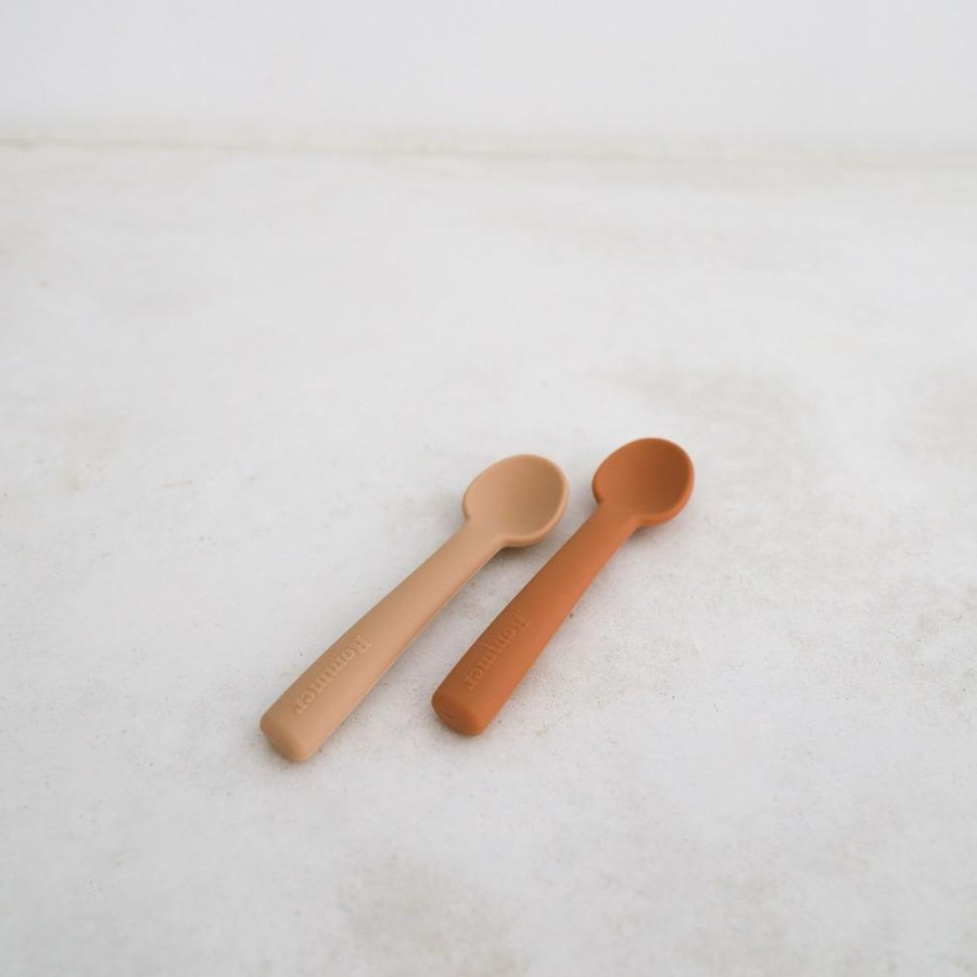 @Home Rommer Plates, Bowls & Cups | Rommer Silicone Spoon Set - Cinnamon/Nude