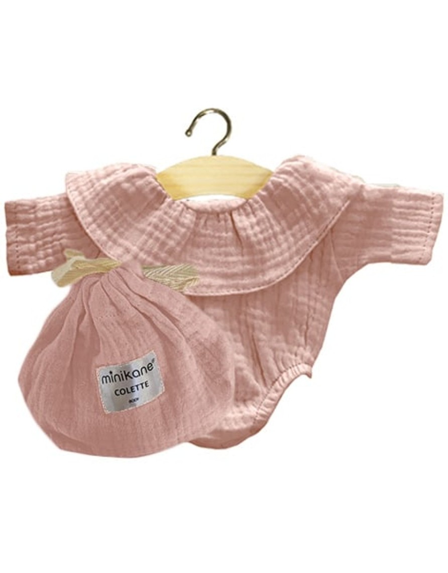 Play & Learn Minikane Dolls & Accessories | Colette Double Gauze Cotton Bodysuit | Soft Pink For Minikane X Gordis Dolls