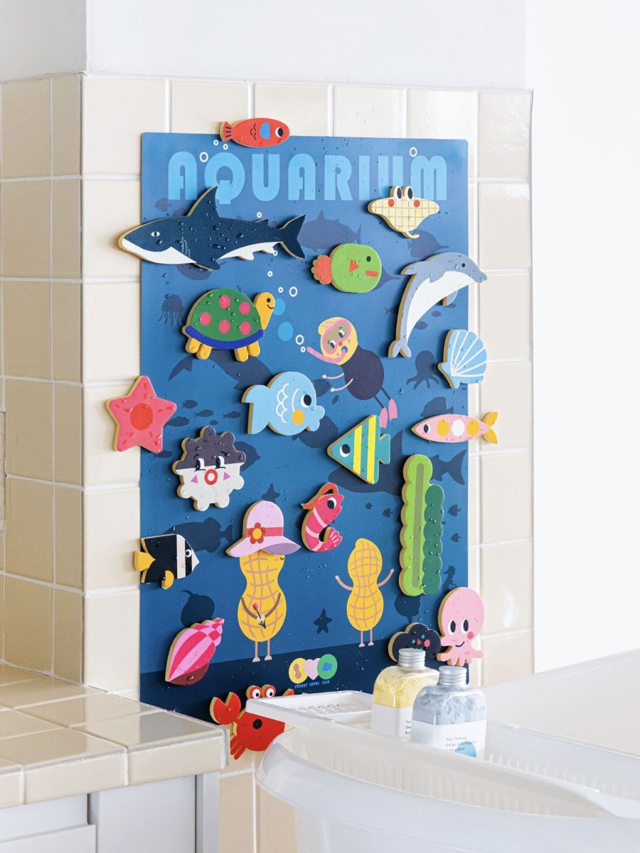 Baby Nahthing Project Bath Books & Toys | Creative Play Bath Stickers & Poster Set | Aquarium