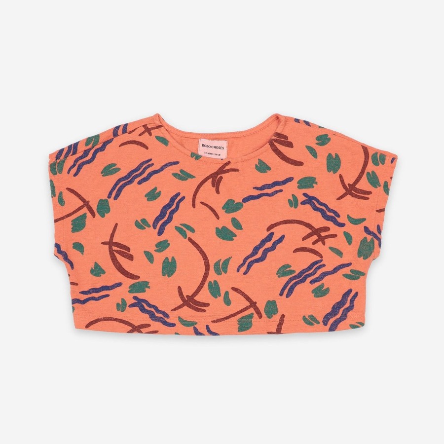 Clothing & Accessories BOBO CHOSES Tops & Bottoms | Strokes All Over Cropped Organic Cotton Sweatshirt